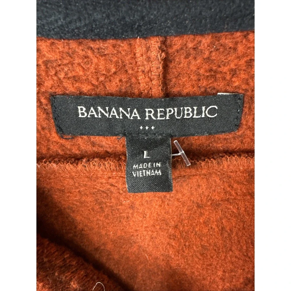 Banana Republic Sweater Mens Large Pullover Burnt‎ Orange Quarter Zip Sweatshirt